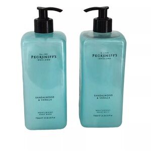 NEW PECKSNIFF'S 2 Piece Set Sandalwood & Vanilla Hand Wash Pump Dispenser 750ml